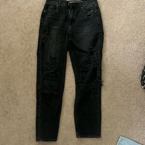 Black ripped american eagle jeans, size 4